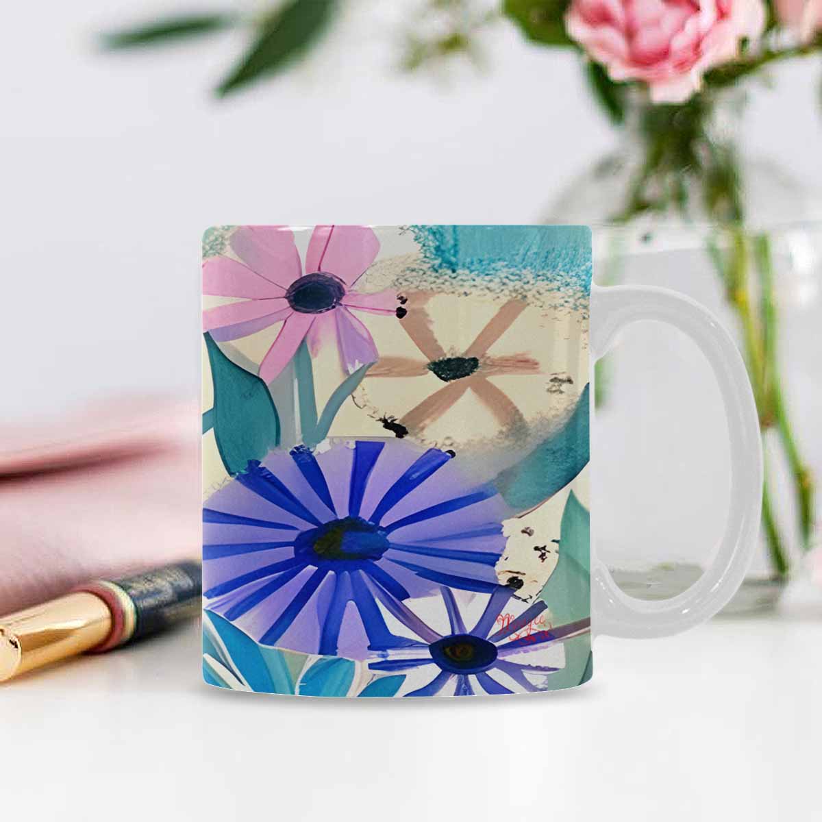 Quality Mug, coffee mug, tea cup, Bright florals, Set 1, Design 48