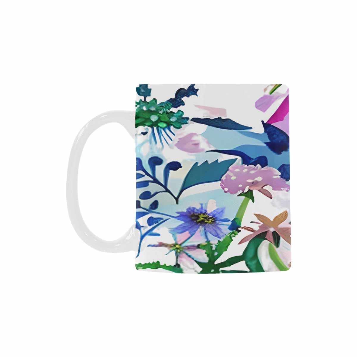 USA made Quality Mug, coffee mug, tea cup, Bright florals, Set 1A, Design 27