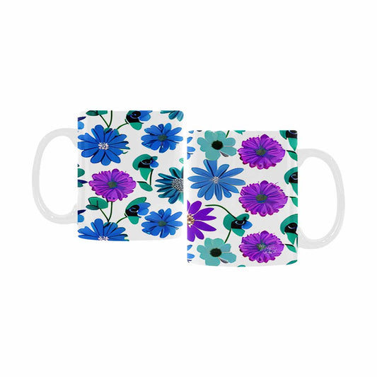 USA made Quality Mug, coffee mug, tea cup, Bright florals, Set 1, Design 157