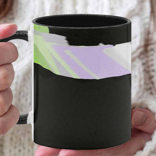 Coffee Mug, tea cup, black core, abstract, design 85