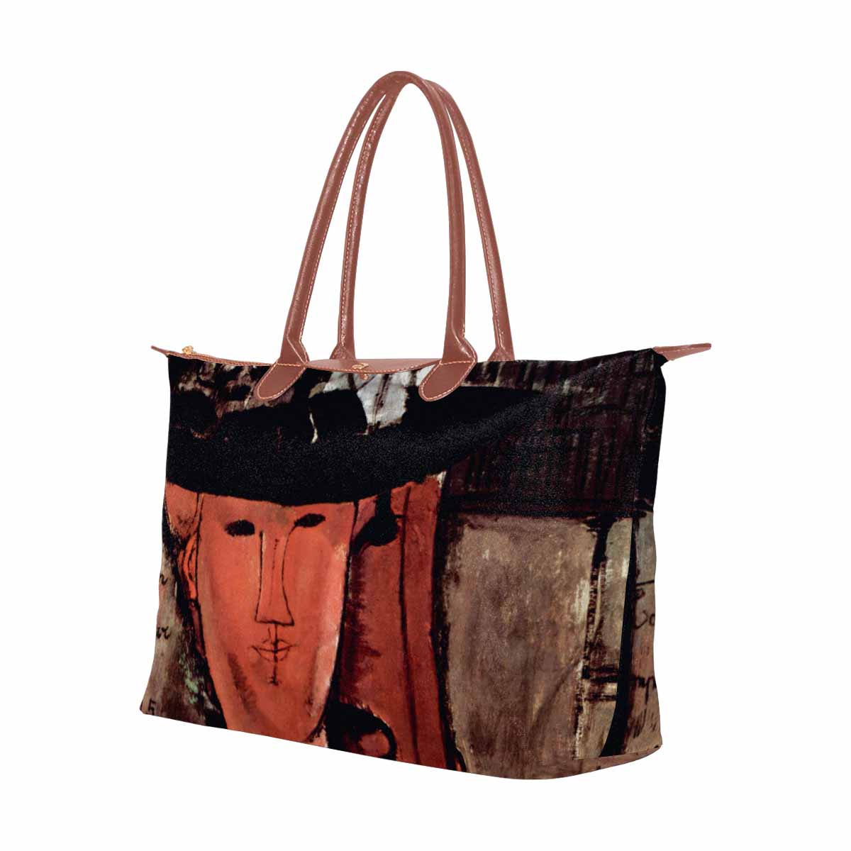 Classic handbag, Modigliani design, choice of 2 colors, Lady With Hat