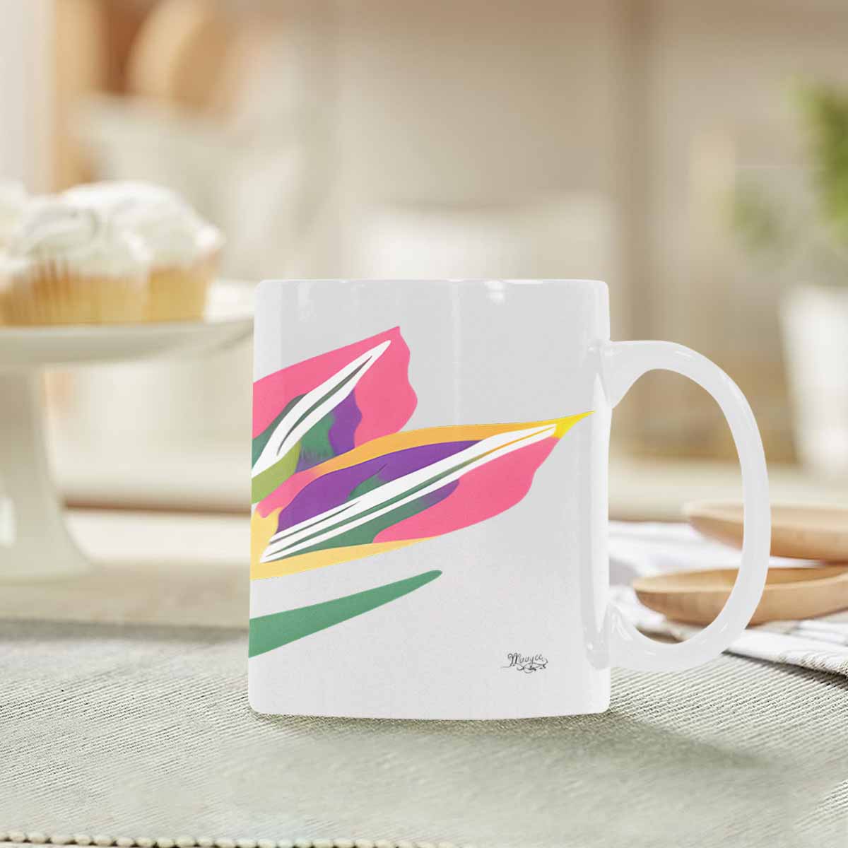 Quality Mug, coffee mug, tea cup, Bright florals, Set 2, design 81