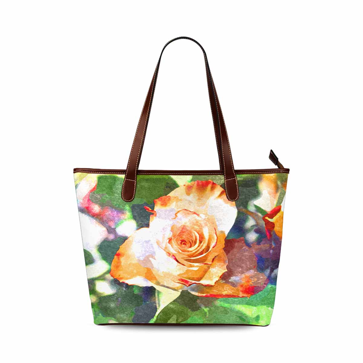 Classic Fabric handbag, watercolor floral, design 189