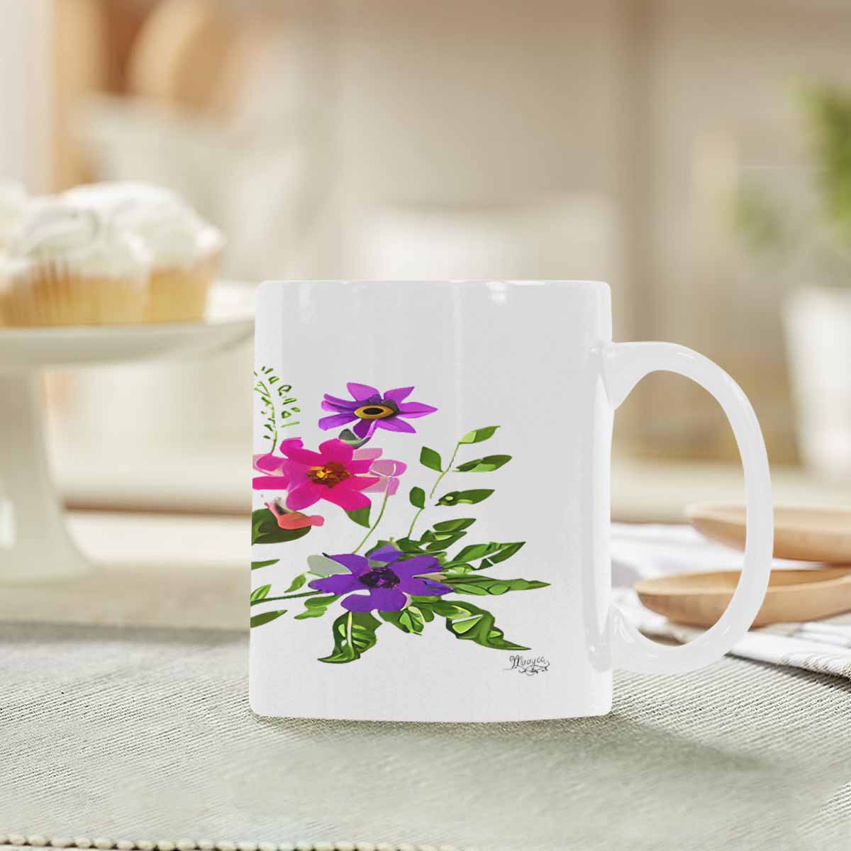 Quality Mug, coffee mug, tea cup, Bright florals, Set 2, design 93