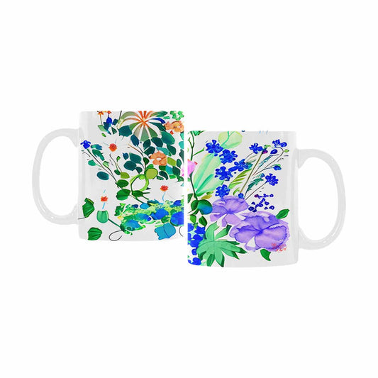 USA made Quality Mug, coffee mug, tea cup, Bright florals, Set 1, Design 34