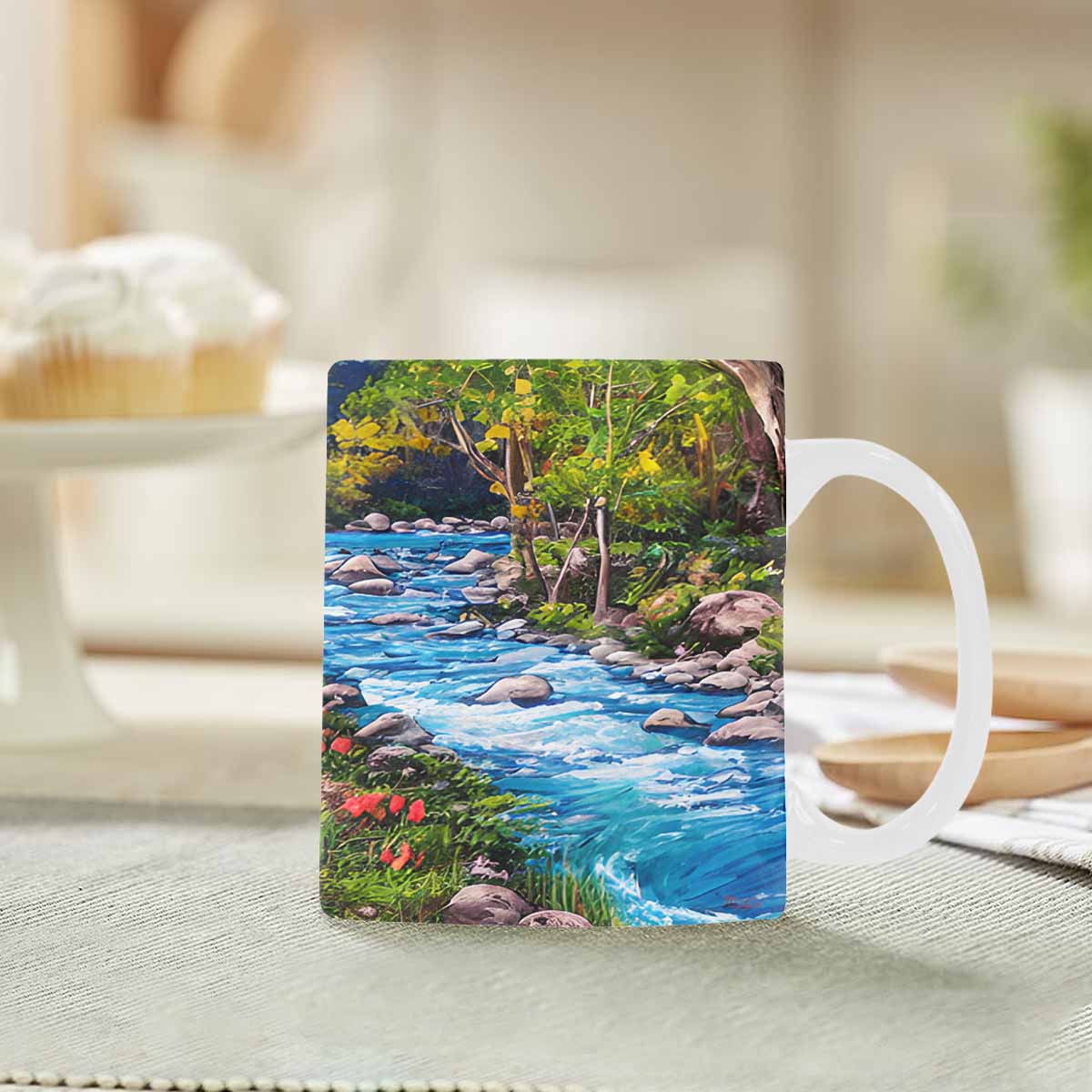 Rivers & Mountains Landscape mugs, set 1 design 1