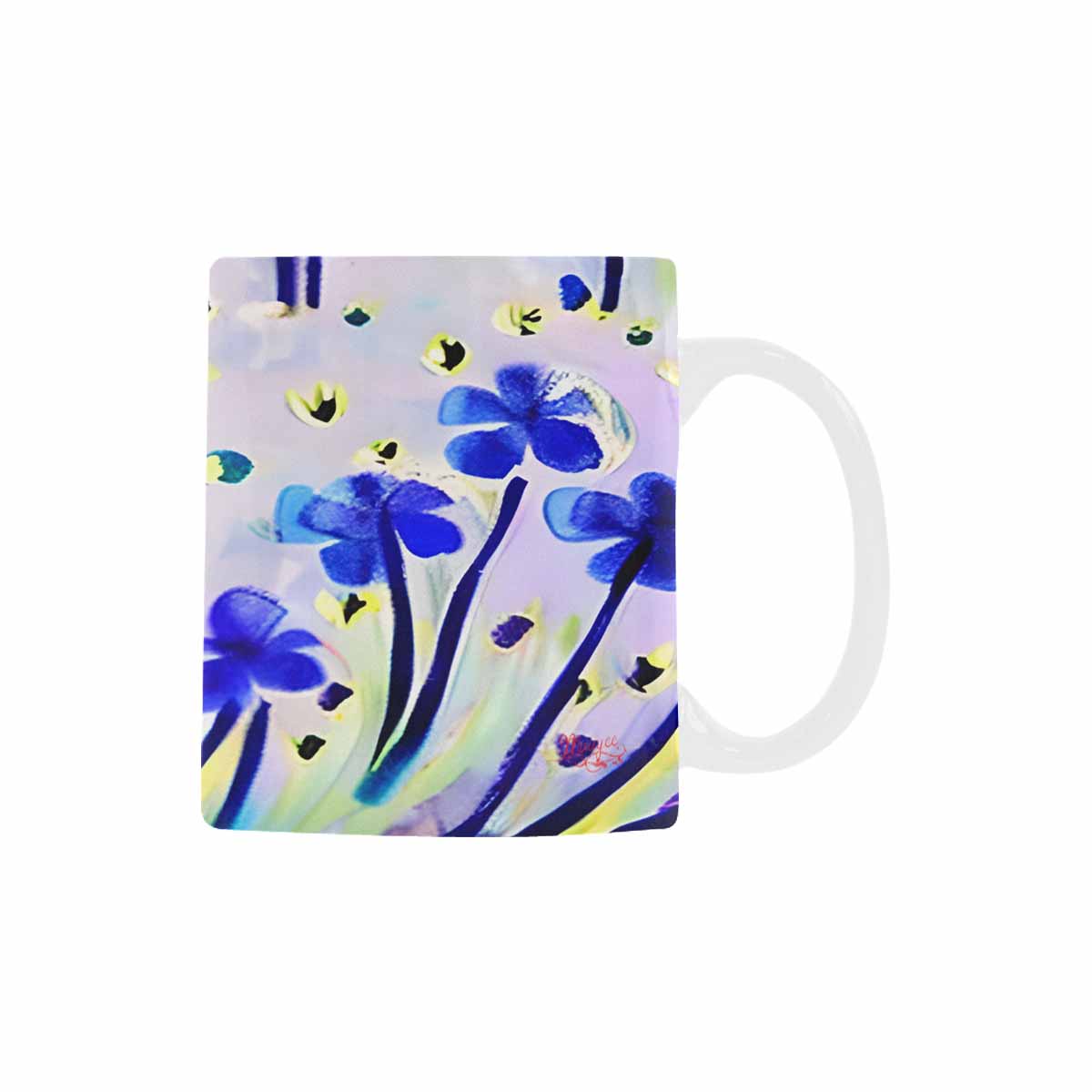 USA made Quality Mug, coffee mug, tea cup, Bright florals, Set 1, Design 147