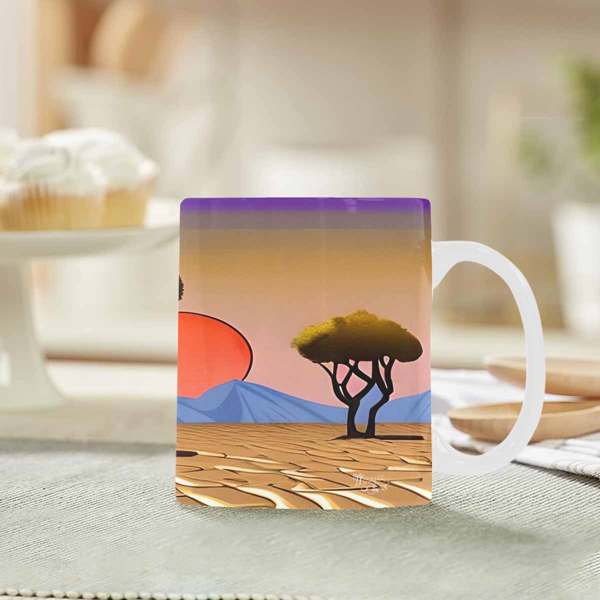 Coffee Mug, tea cup, desert scene, design 29