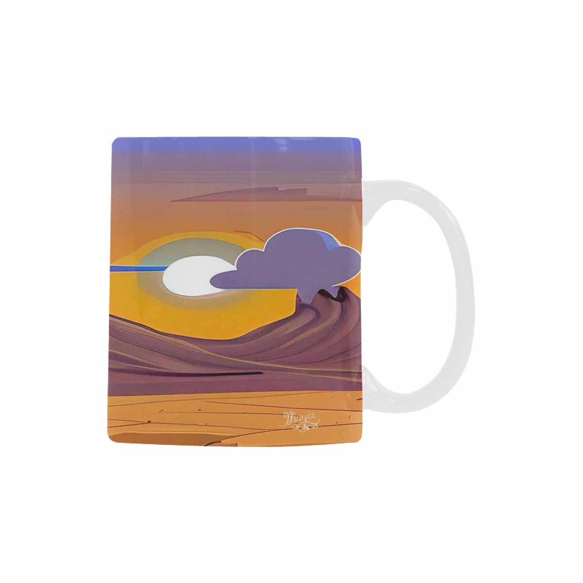 Coffee Mug, tea cup, desert scene, design 41