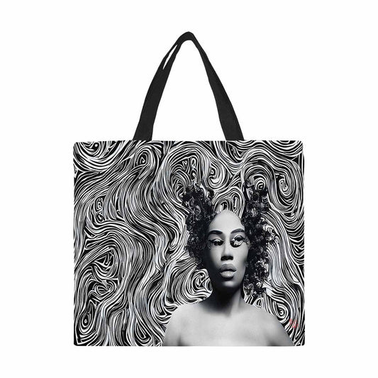 Canvas tote bag, Large, Black Faces, Set 1, design 70