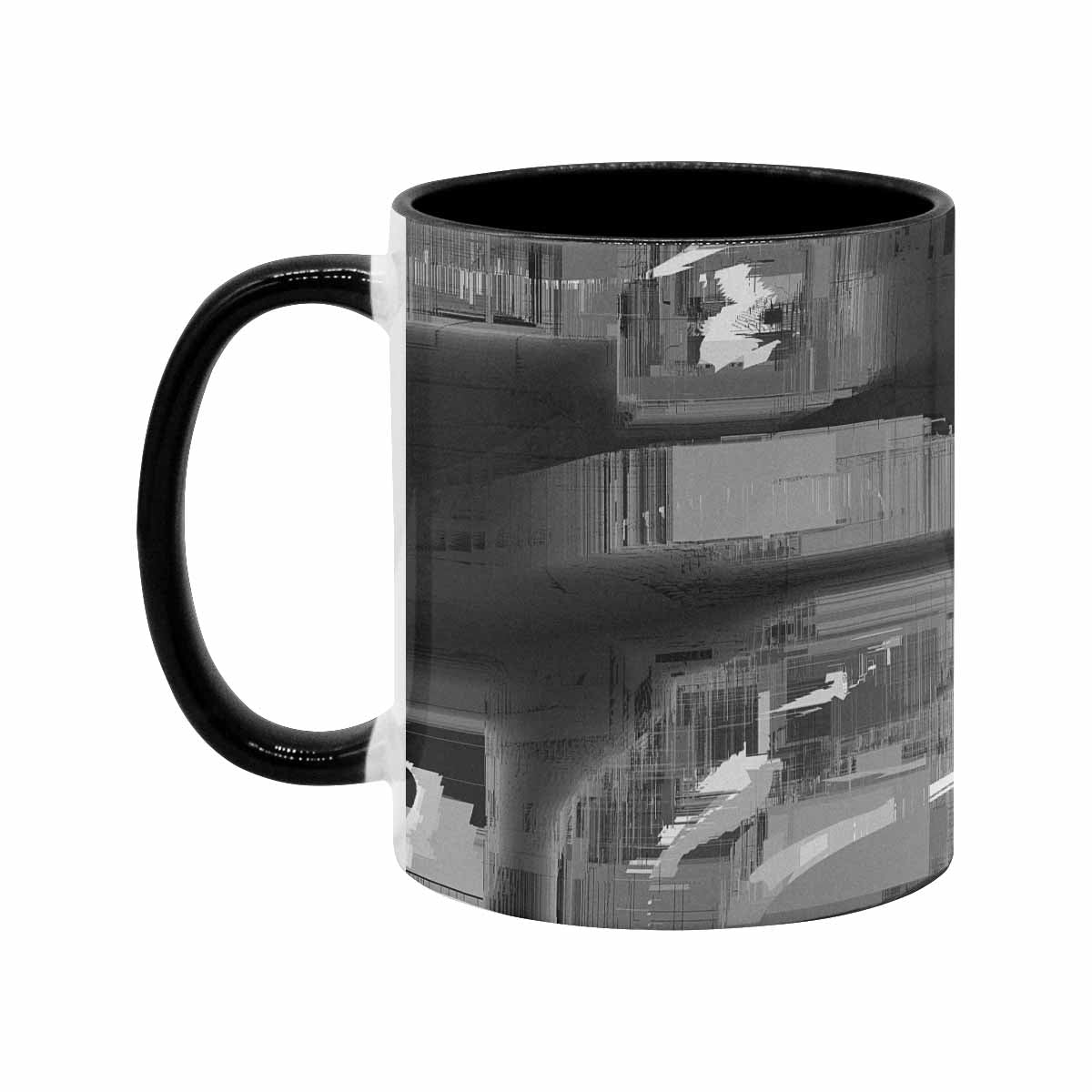 Coffee Mug, tea cup, black core, abstract, design 59